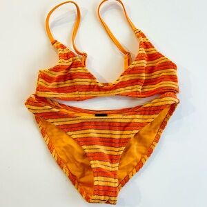 Triangl Stripe Orange Bikini Set XS